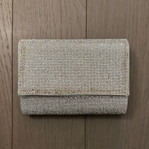 Jessica McClintock Sparkling Silver Clutch